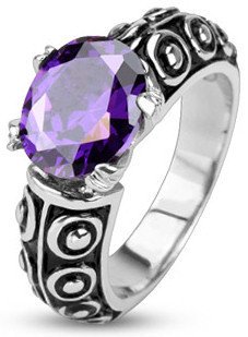 Stainless Violet Gem of the Sea Ring