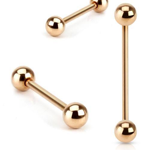 14g Rose Gold Industrial Barbell