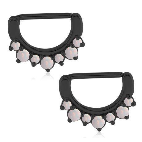 Opal Crown Black Nipple Clickers