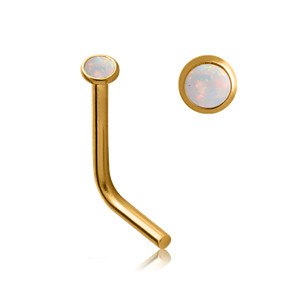 Bezel Opal Gold L-Bend Nose Stud