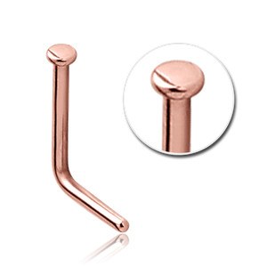 Disc Rose Gold L-Bend Nose Stud