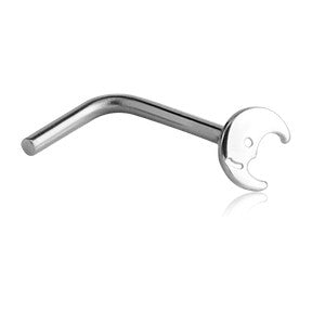 Moon Stainless L-Bend Nose Stud