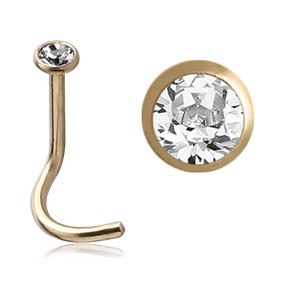 Bezel CZ Zircon Gold Nostril Screw