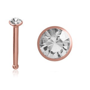 Bezel CZ Rose Gold Nose Bone