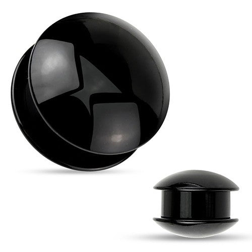 Black Domed Screw-On Plugs