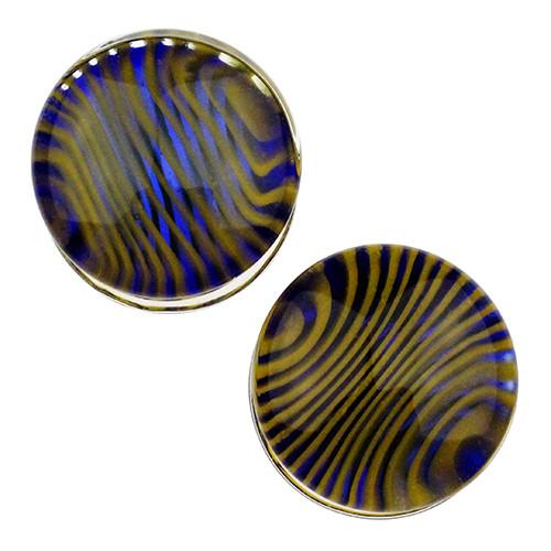 Cobalt & Yellow Tiger Stripe Plugs by Gorilla Glass
