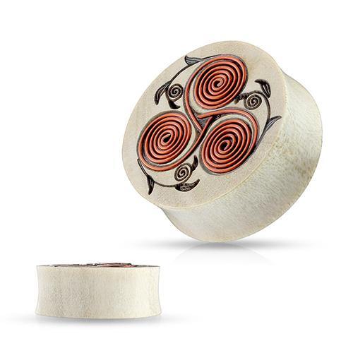 Copper Floral Design Wood Plugs