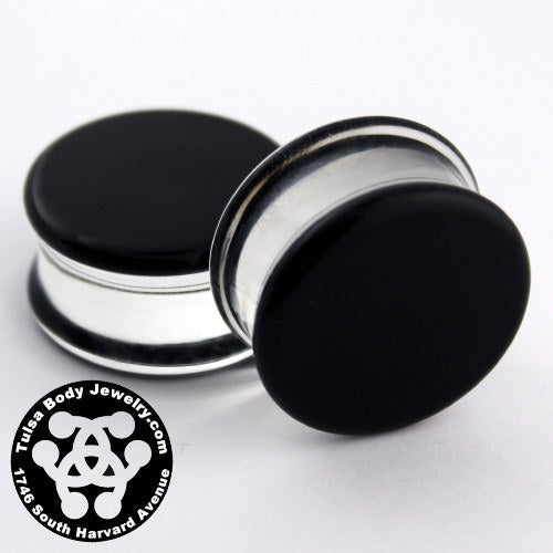 Black Double Flare Plugs by Glasswear Studios