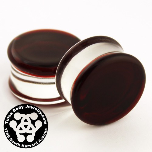 Ruby Double Flare Plugs by Glasswear Studios