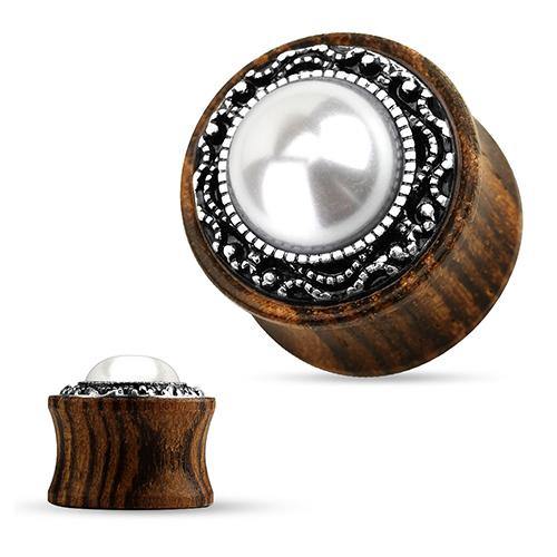 Imitation Pearl & Wood Plugs