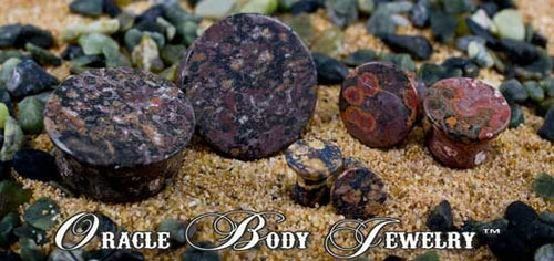 Leopardskin Jasper Mayan Plugs by Oracle Body Jewelry
