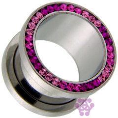 Pink Gradient CZ Screw-On Tunnels