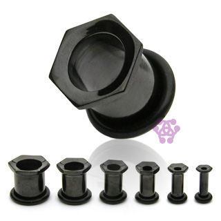 Hex Black Single Flare Tunnels