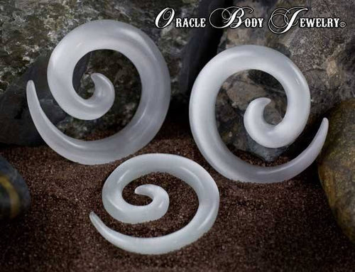 White Cat's Eye Spirals by Oracle Body Jewelry