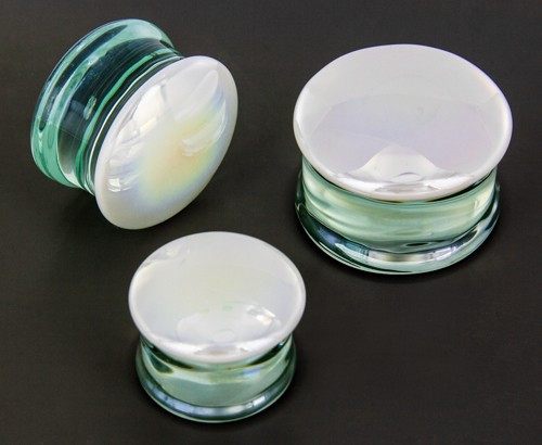 White Oil Slick Glass Plugs