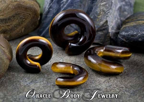 Yellow Tiger Eye Coils by Oracle Body Jewelry