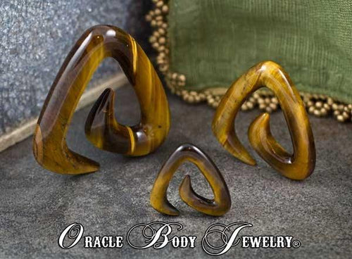 Yellow Tiger Eye Trinity Spirals by Oracle Body Jewelry