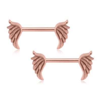 Wing Rose Gold Nipple Barbells