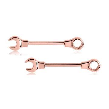 Wrench Rose Gold Nipple Barbells
