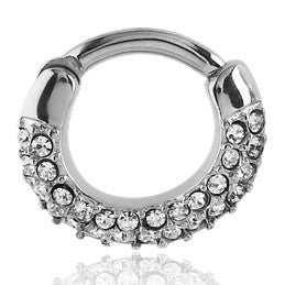 Encrusted CZ Stainless Septum Clicker