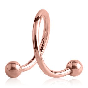 14g Rose Gold Spiral Barbell