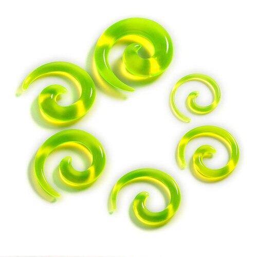 Transparent Light Green Acrylic Spirals