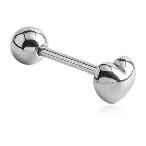 Heart Stainless Tongue Barbell