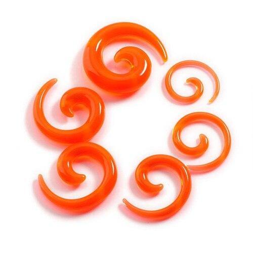 Transparent Orange Acrylic Spirals