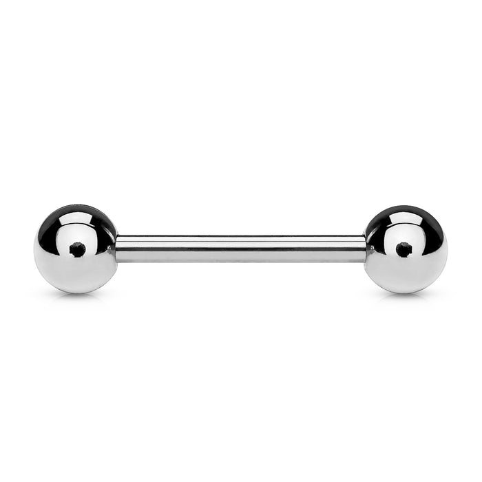 14g White 14k Gold Industrial Barbell 