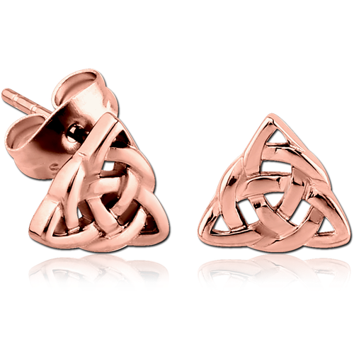 Celtic Knot Rose Gold Stud Earrings
