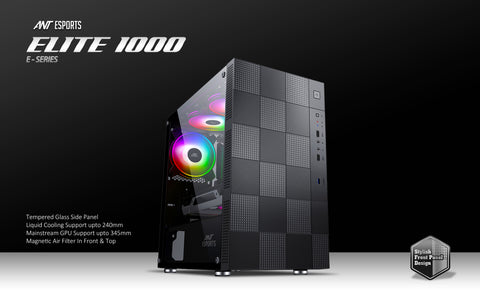 ANT ESPORTS ELITE 1000 TG MID TOWER GAMING CABINET