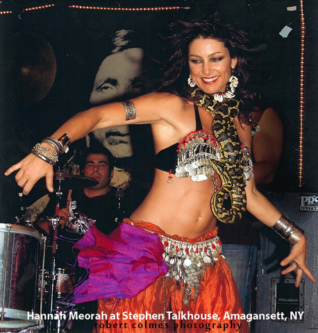 Hannah Meorah performing bellydance with her Jungle Python in Amagansett, NY.