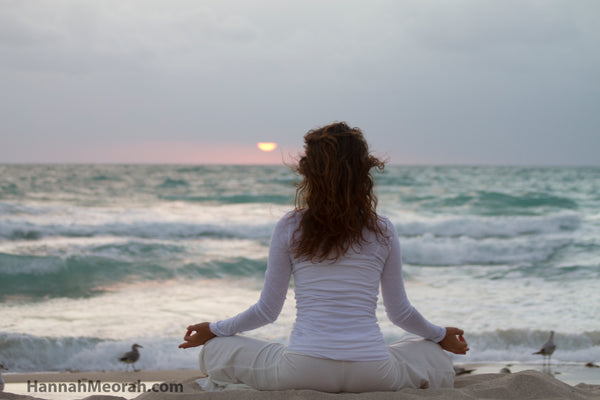 hannah meorah meditation on the beach in Boca Raton, Florida