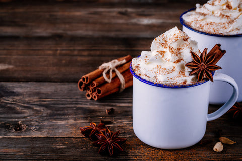 Hot Chocolate with Whipped Cream and Cinnamon