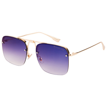 Buy Gold Frame Anti Blue Lens&Grey Clip-On Square Sunglasses for