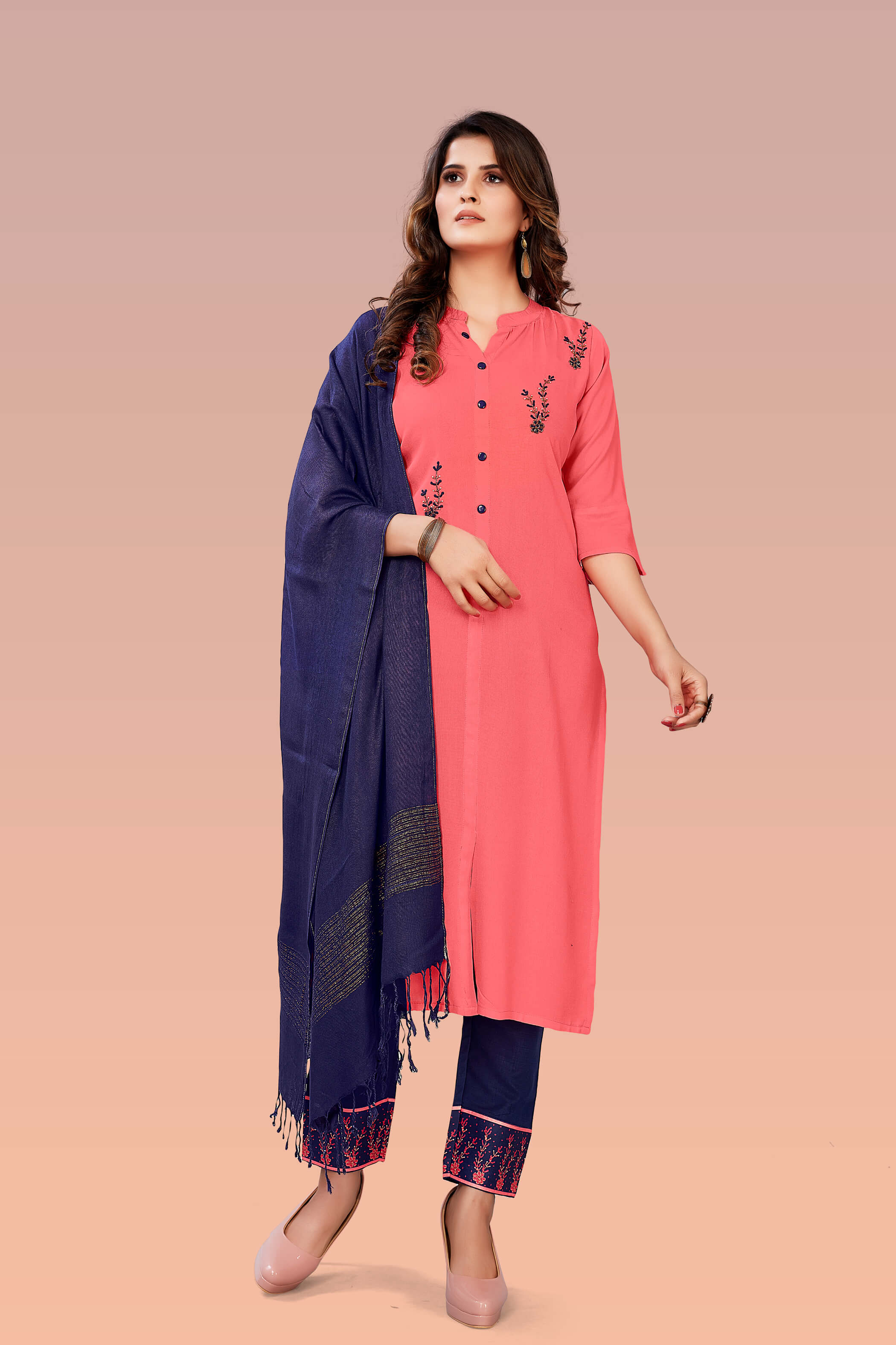 Designer Salwar suit pink kurti