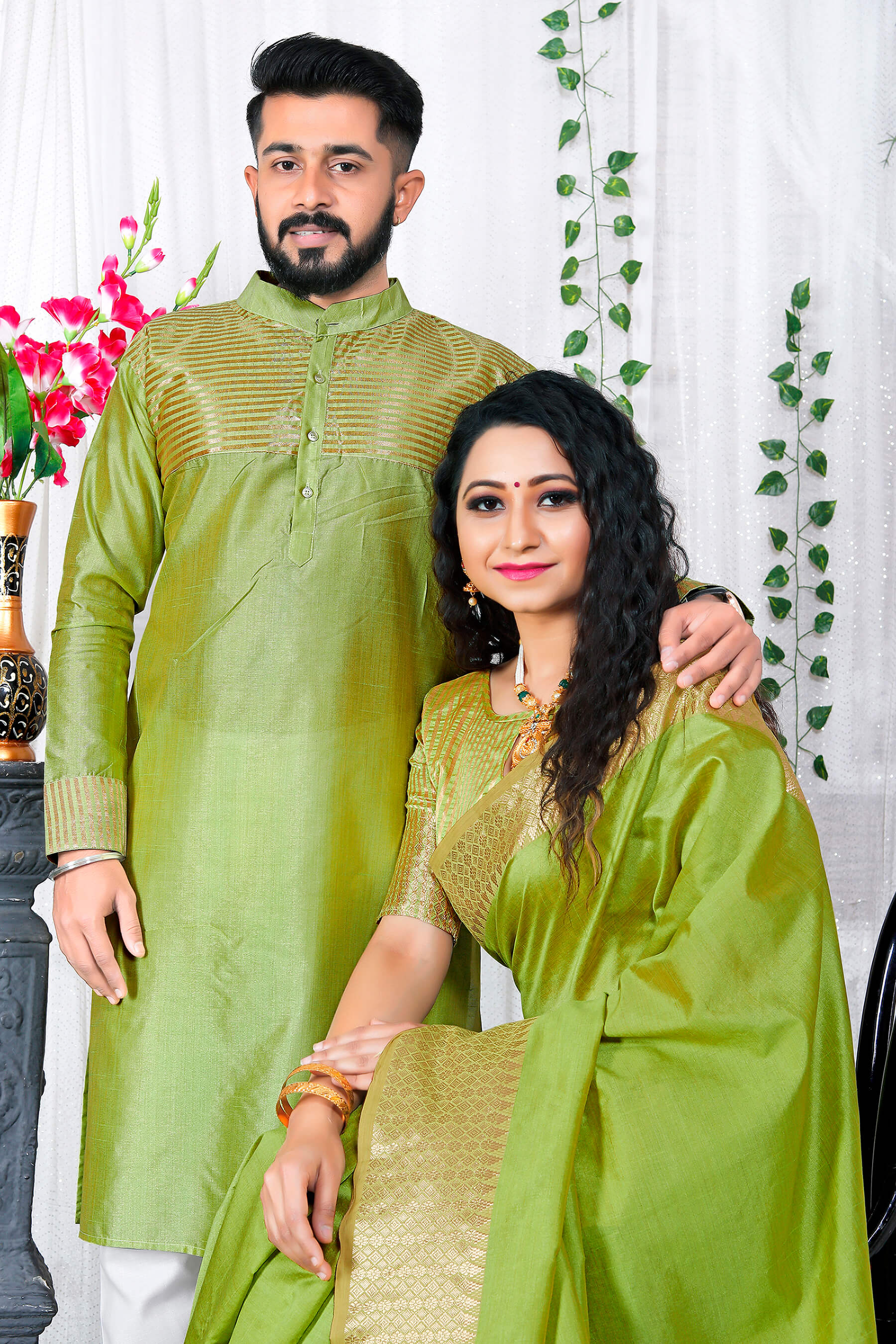 Couple Dress Saree and Kurta Online – Archittam Fashion