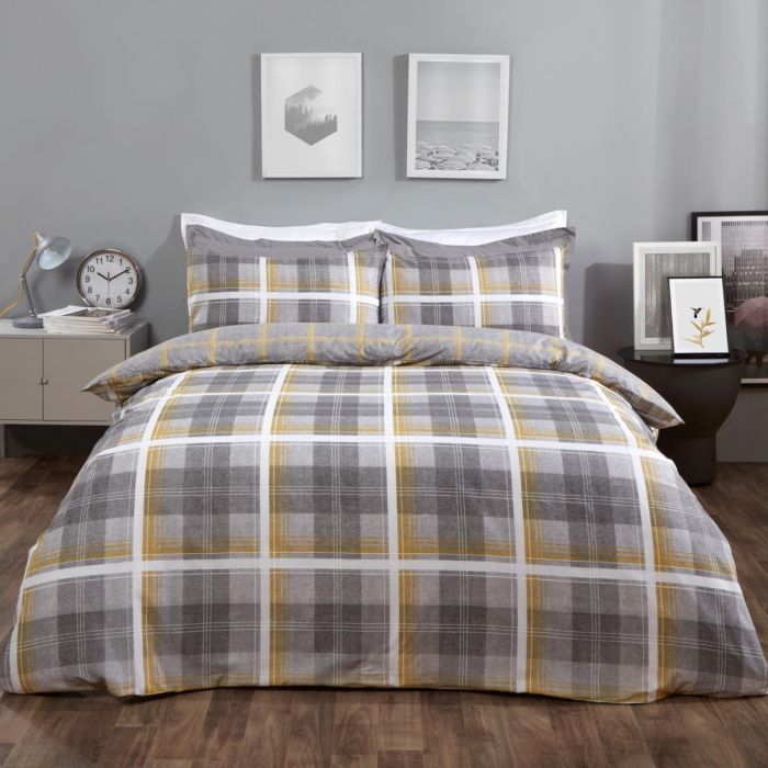 grey check duvet