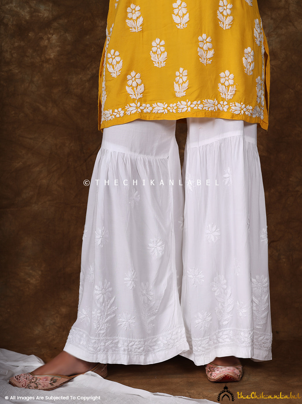 Prerna Chhabra White Naveli Chikankari Slit Kurti