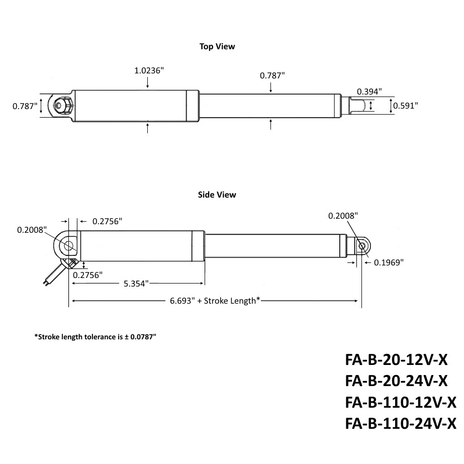 Bullet Series Technical Drawing