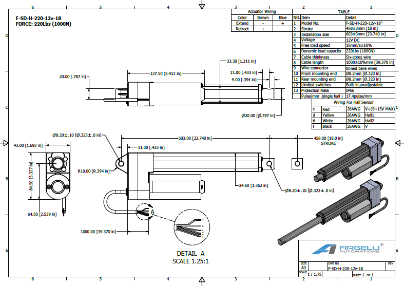 Super Duty Actuator met 18 inch slag