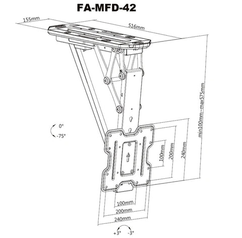 Flip Down Tv Lift Dimensions