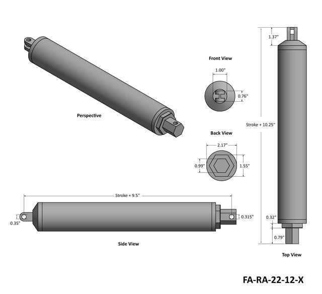 High Speed Actuator Technical Drawing