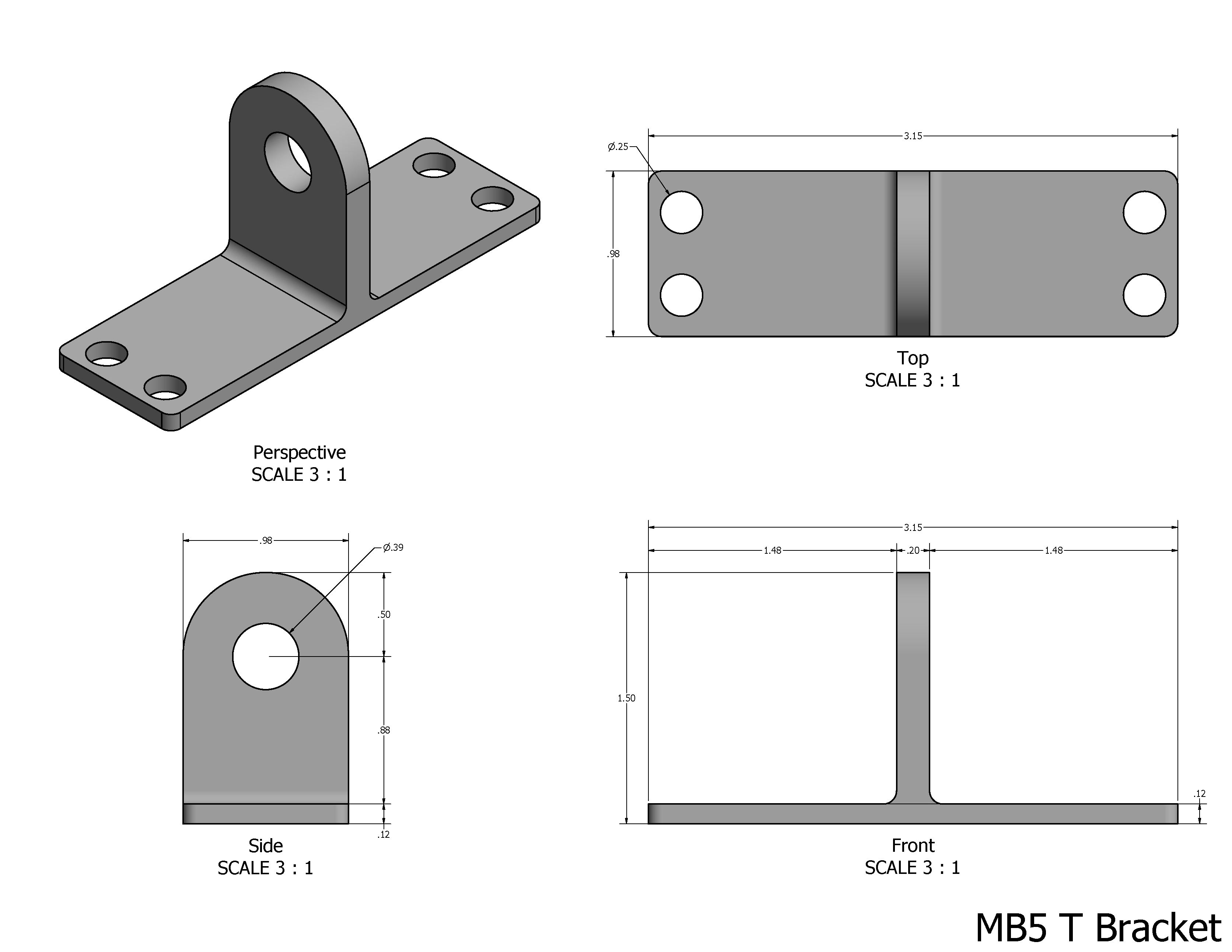 Dimensiones del soporte MB5