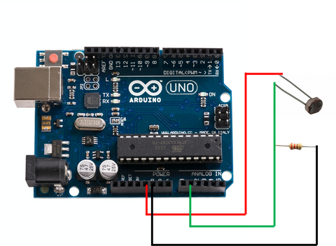 Arduino에 연결된 포토 리스터