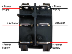 درمیانی پوزیشن میں Actuator کے ساتھ DPDT سوئچ سیٹ اپ