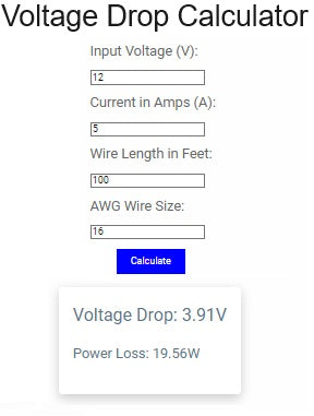 Voltage drop calculator