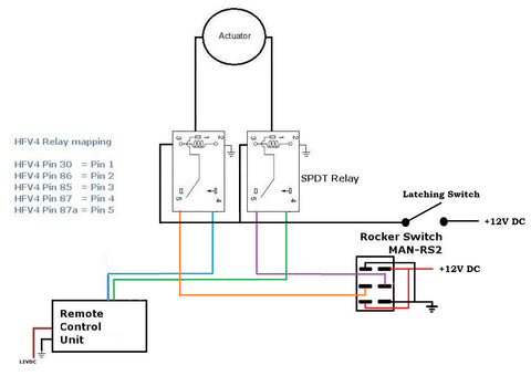 Rocker skakelaar sonder diodes