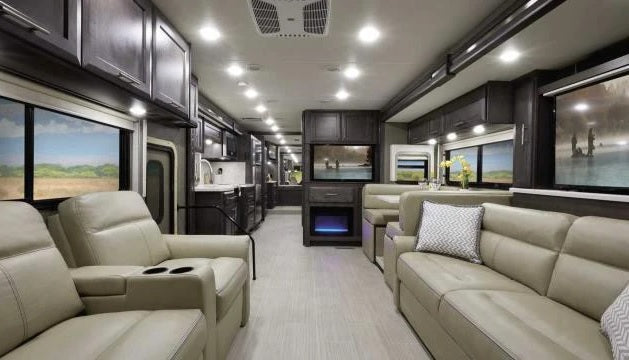 Interior of an RV that uses actuators