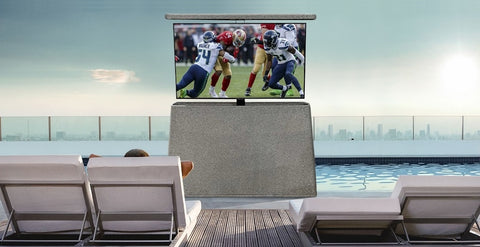 outdoor screening tv lift cabinet